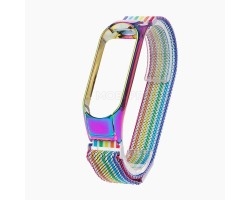 Ремешок - для "Xiaomi Mi Band 3/Mi Band 4" металический сетчатый браслет (rainbow)