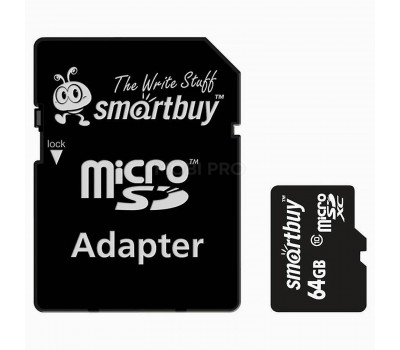 Карта флэш-памяти MicroSD 64 Гб Smart Buy SD адаптер (class 10) LE