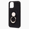 Чехол-накладка - SC131 для "Apple iPhone 12 mini" + кольцо держатель (black)