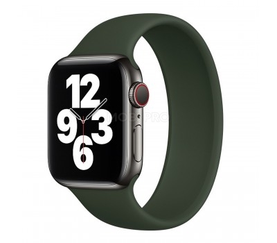 Ремешок - ApW15 для "Apple Watch 42/44/45 mm" монобраслет (180 мм) (dark green)  (125691)