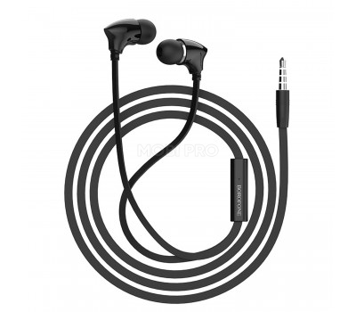 Проводные наушники с микрофоном внутриканальные Borofone BM26 Rhythm, 3.5 Jack (black)