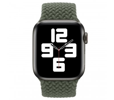 Ремешок - ApW14 для "Apple Watch 42/44/45 mm" тканевый монобраслет L (dark green)  (130664)