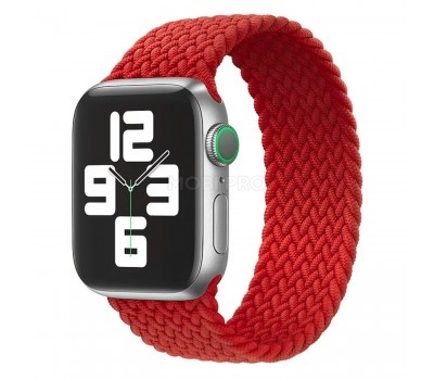 Ремешок - ApW14 для "Apple Watch 42/44/45 mm" тканевый монобраслет L (red)  (130666)