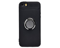 Чехол-накладка - SC131 для "Apple iPhone 5/iPhone 5S/iPhone SE" + кольцо-держатель (black)