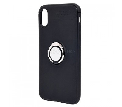 Чехол-накладка - SC131 для "Apple iPhone XR" + кольцо-держатель (black)
