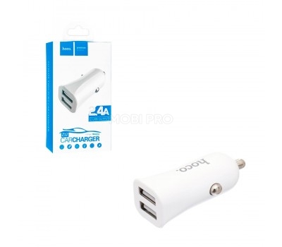 Автомобильное зарядное устройство USB Hoco Z12 (12W, 2 порта) Белый