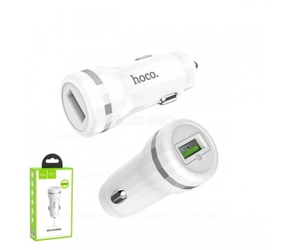 Автомобильное зарядное устройство USB Hoco Z27A (18W, QC3.0) Белый