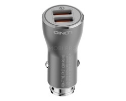 Автомобильное зарядное устройство USB LDNIO C407Q (2 порта, быстрая зарядка+microUSB кабель)