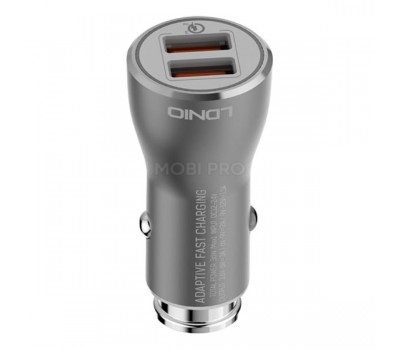 Автомобильное зарядное устройство USB LDNIO C407Q (2 порта, быстрая зарядка+microUSB кабель)