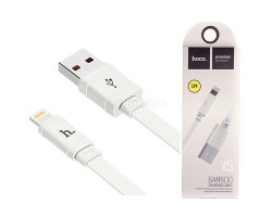 Кабель USB - Lightning (для iPhone) Hoco X5 (2.4A, плоский) Белый