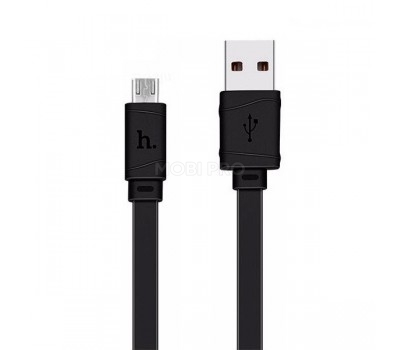 Кабель USB - MicroUSB Hoco X5 (2.4A, плоский) Черный