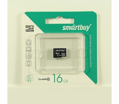 Карта памяти MicroSDHC 16GB Class 10 Smartbuy без адаптера