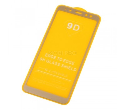 Защитное стекло "Полное покрытие" для Samsung A530F (A8 2018) Золото