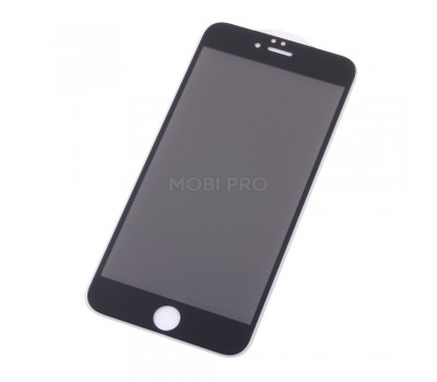 Защитное стекло "Антишпион" для iPhone 6 Plus/6S Plus Черное (Закалённое, полное покрытие)