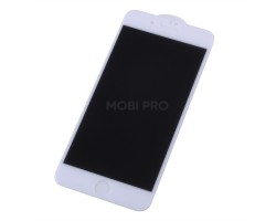 Защитное стекло "Антишпион" для iPhone 7 Plus/8 Plus Белое (Закалённое, полное покрытие)
