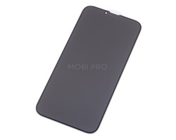 Защитное стекло "Антишпион" для iPhone 13 Pro Max/14 Plus Черный (Закалённое, полное покрытие)
