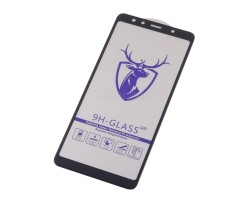 Защитное стекло "Премиум" для Samsung A750F (A7 2018) Черное