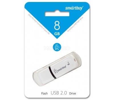 USB-флеш (USB 2.0) 8GB Smartbuy Paean Белый