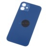 Задняя крышка для iPhone 12 Синий (стекло, широкий вырез под камеру, логотип) - Премиум