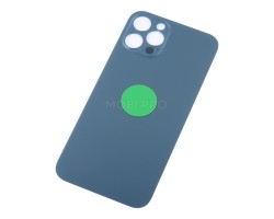 Задняя крышка для iPhone 12 Pro Синий (стекло, широкий вырез под камеру, логотип) - Премиум