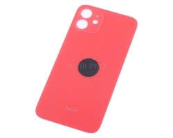 Задняя крышка для iPhone 12 Красный (стекло, широкий вырез под камеру, логотип)