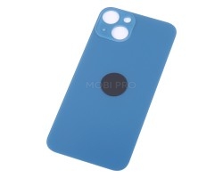 Задняя крышка для iPhone 13 Синий (стекло, широкий вырез под камеру, логотип)