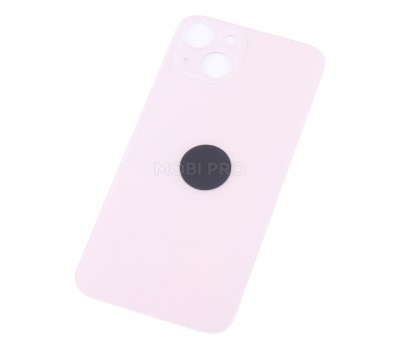 Задняя крышка для iPhone 13 Розовый (стекло, широкий вырез под камеру, логотип)