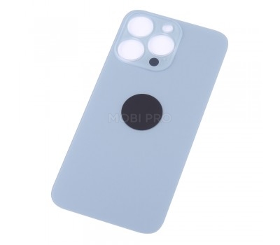 Задняя крышка для iPhone 13 Pro Голубой (стекло, широкий вырез под камеру, логотип)