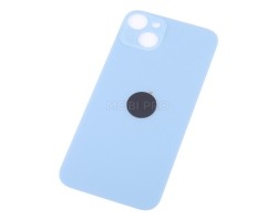 Задняя крышка для iPhone 14 Plus Синий (стекло, широкий вырез под камеру, логотип)