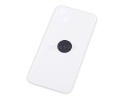 Задняя крышка для iPhone 14 Plus Белый (стекло, широкий вырез под камеру, логотип)