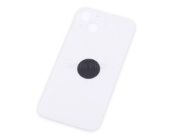 Задняя крышка для iPhone 14 Белый (стекло, широкий вырез под камеру, логотип)