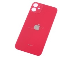 Задняя крышка для iPhone 11 Красный (стекло, широкий вырез под камеру, логотип)