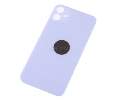 Задняя крышка для iPhone 11 Фиолетовый (стекло, широкий вырез под камеру, логотип) - Премиум