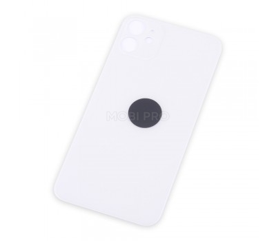 Задняя крышка для iPhone 11 Белый (стекло, широкий вырез под камеру, логотип)