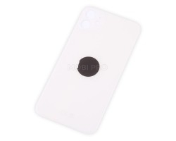 Задняя крышка для iPhone 11 Белый (стекло, широкий вырез под камеру, логотип) - Премиум