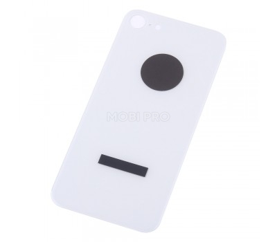 Задняя крышка для iPhone 8 Белый (стекло, широкий вырез под камеру, логотип)