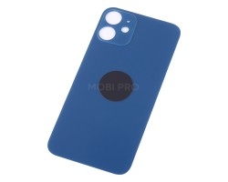 Задняя крышка для iPhone 12 mini Синий (стекло, широкий вырез под камеру, логотип)