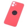 Задняя крышка для iPhone 12 mini Красный (стекло, широкий вырез под камеру, логотип)