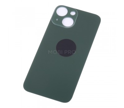 Задняя крышка для iPhone 13 mini Зеленый (стекло, широкий вырез под камеру, логотип)