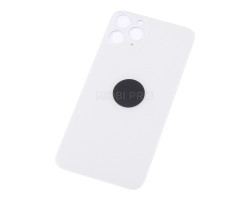 Задняя крышка для iPhone 11 Pro Белый  (стекло, широкий вырез под камеру, логотип) - Премиум