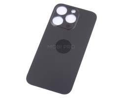 Задняя крышка для iPhone 14 Pro Черный (стекло, широкий вырез под камеру, логотип) - Премиум