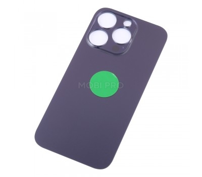 Задняя крышка для iPhone 14 Pro Темно-фиолетовый (стекло, широкий вырез под камеру, логотип) - Премиум