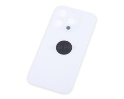 Задняя крышка для iPhone 14 Pro Белый (стекло, широкий вырез под камеру, логотип)