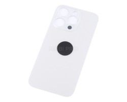 Задняя крышка для iPhone 14 Pro Белый (стекло, широкий вырез под камеру, логотип) - Премиум