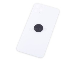 Задняя крышка для iPhone 11 Pro Max Белый (стекло, широкий вырез под камеру, логотип)
