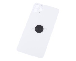 Задняя крышка для iPhone 11 Pro Max Белый (стекло, широкий вырез под камеру, логотип) - Премиум