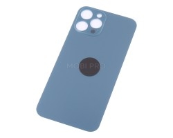 Задняя крышка для iPhone 12 Pro Max Синий (стекло, широкий вырез под камеру, логотип)