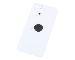Задняя крышка для iPhone 12 Pro Max Белый (стекло, широкий вырез под камеру, логотип) - Премиум