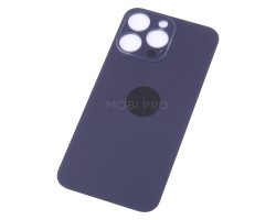 Задняя крышка для iPhone 14 Pro Max Темно-фиолетовый (стекло, широкий вырез под камеру, логотип)