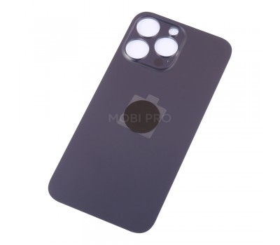 Задняя крышка для iPhone 14 Pro Max Темно-фиолетовый (стекло, широкий вырез под камеру, логотип) - Премиум